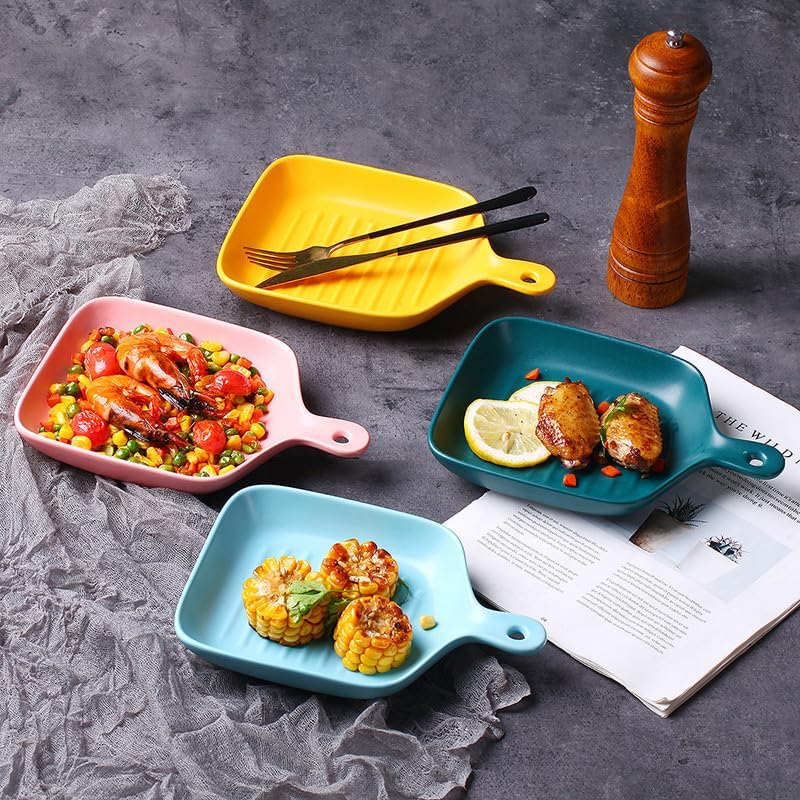 Coolcapis Yellow & Green Ceramic Bake & Serve Set – 2-Piece Oven Safe Baking Dishes, Colorful Oven-to-Table Ceramic Bakeware Gift Set - Image 4